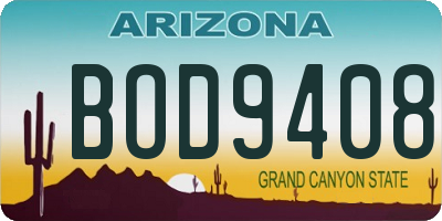AZ license plate BOD9408