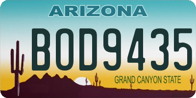 AZ license plate BOD9435