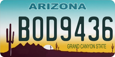 AZ license plate BOD9436