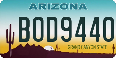 AZ license plate BOD9440