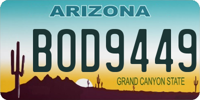 AZ license plate BOD9449