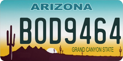 AZ license plate BOD9464