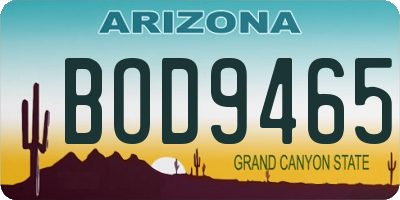 AZ license plate BOD9465