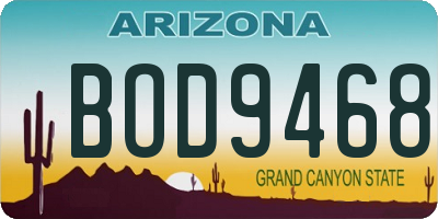 AZ license plate BOD9468