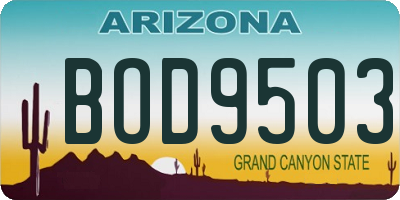 AZ license plate BOD9503