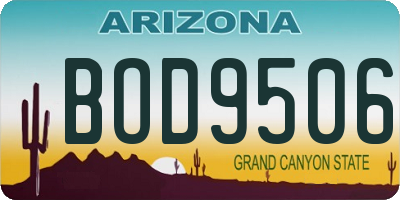 AZ license plate BOD9506
