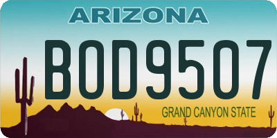 AZ license plate BOD9507