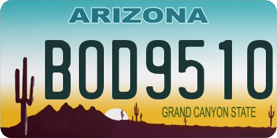 AZ license plate BOD9510