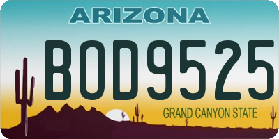 AZ license plate BOD9525