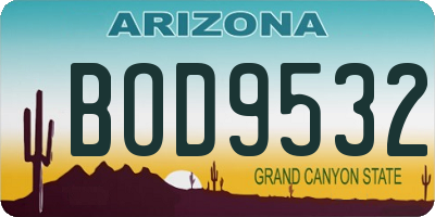 AZ license plate BOD9532