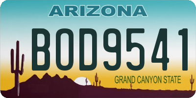 AZ license plate BOD9541