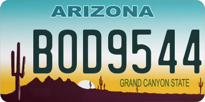 AZ license plate BOD9544