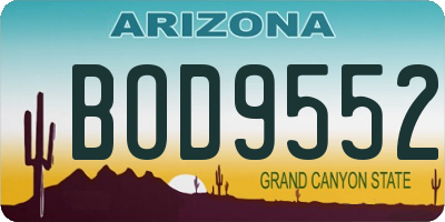 AZ license plate BOD9552