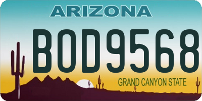 AZ license plate BOD9568