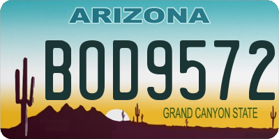 AZ license plate BOD9572