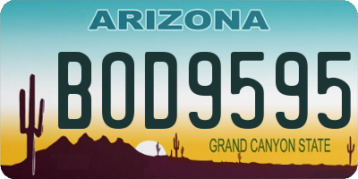 AZ license plate BOD9595