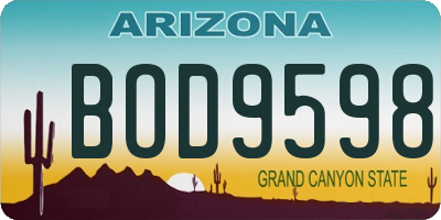 AZ license plate BOD9598