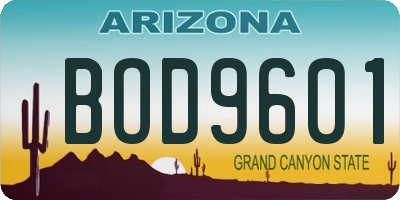AZ license plate BOD9601