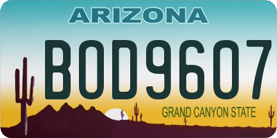 AZ license plate BOD9607