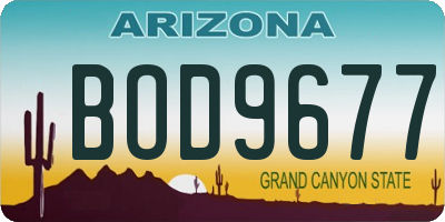 AZ license plate BOD9677
