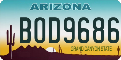AZ license plate BOD9686