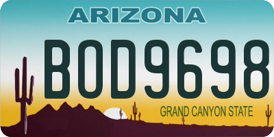 AZ license plate BOD9698