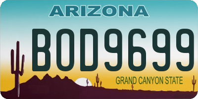 AZ license plate BOD9699