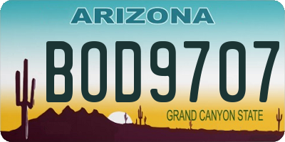 AZ license plate BOD9707