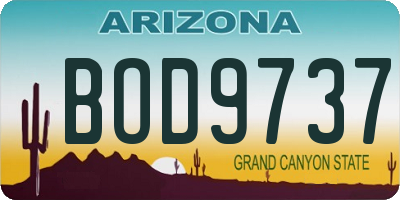 AZ license plate BOD9737