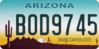 AZ license plate BOD9745