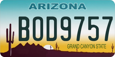 AZ license plate BOD9757