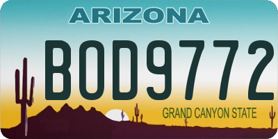 AZ license plate BOD9772