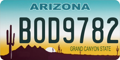 AZ license plate BOD9782