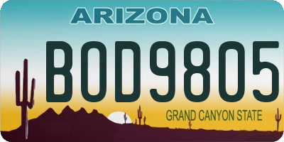AZ license plate BOD9805