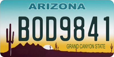 AZ license plate BOD9841