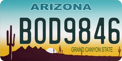 AZ license plate BOD9846
