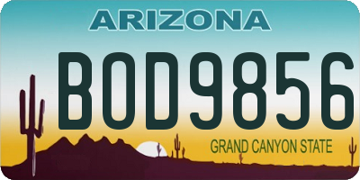 AZ license plate BOD9856