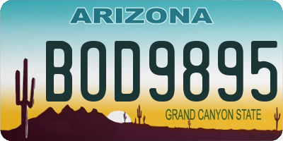 AZ license plate BOD9895