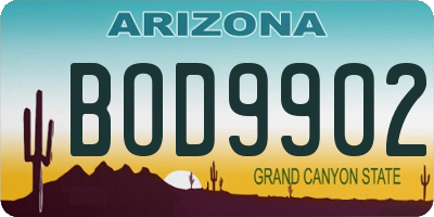 AZ license plate BOD9902