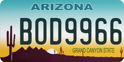 AZ license plate BOD9966