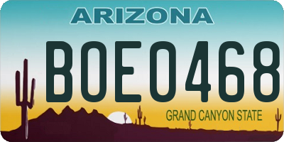 AZ license plate BOE0468
