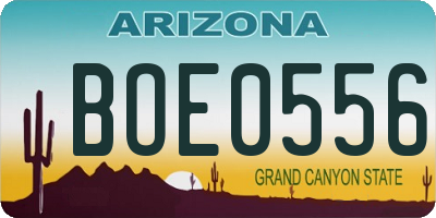 AZ license plate BOE0556