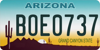 AZ license plate BOE0737