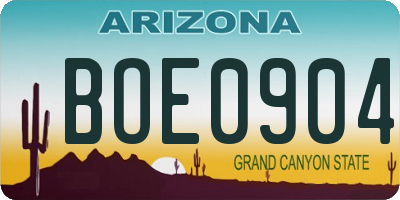 AZ license plate BOE0904