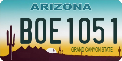 AZ license plate BOE1051
