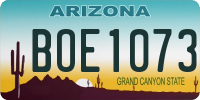 AZ license plate BOE1073