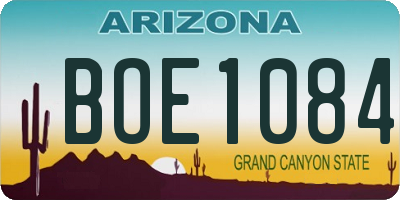 AZ license plate BOE1084