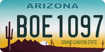 AZ license plate BOE1097