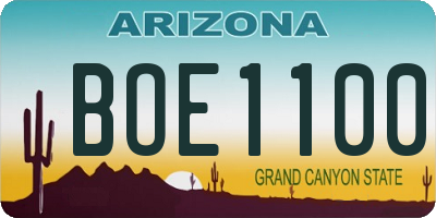 AZ license plate BOE1100