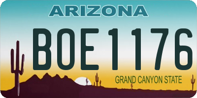 AZ license plate BOE1176